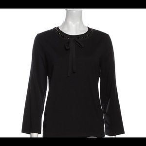 Draper James 3/4 Sleeve Top with Embellished Neckline